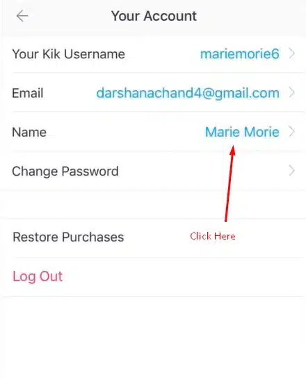 Chanage Kik Display Name
