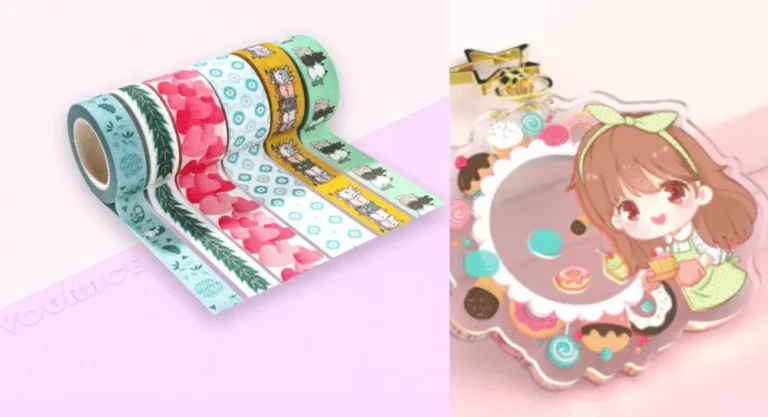 Vograce custom washi tape & acrylic keychain stickers