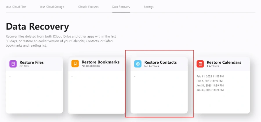 icloud restore contacts