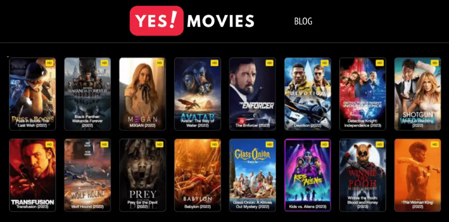 YesMovies site