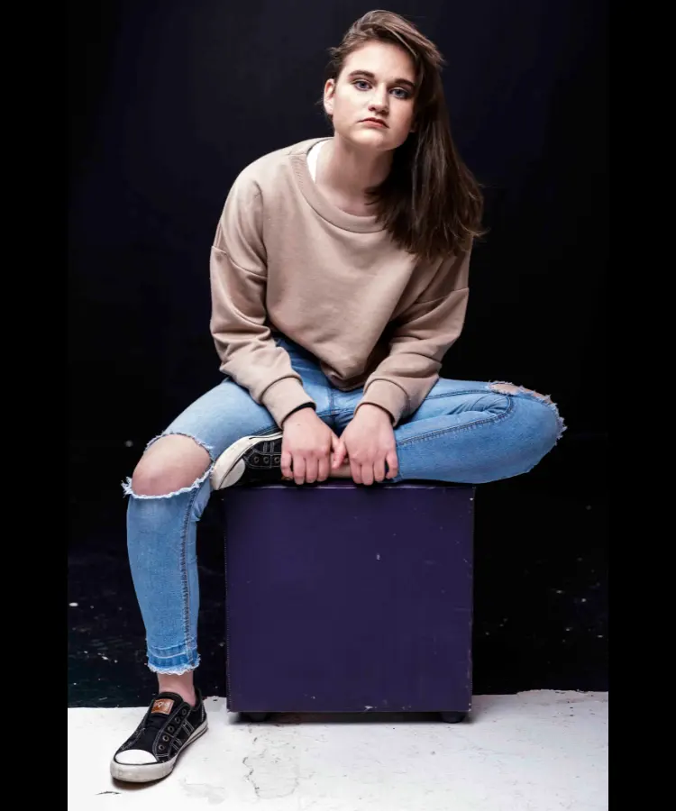 jeans and sweatshirt