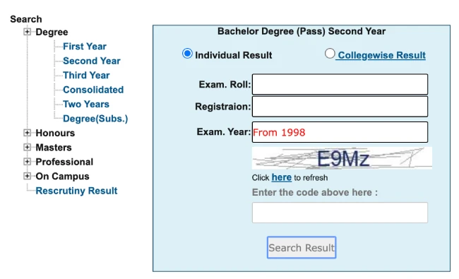 NU Degree 2nd Year Result