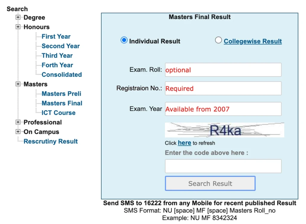 NU Masters Final Result