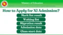 How to Apply for XI Admission