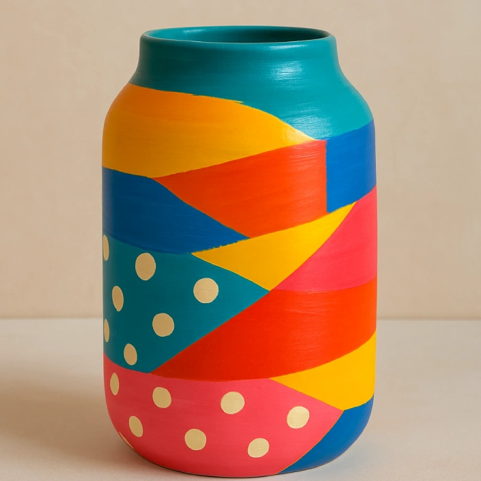 Abstract and colourful design for vases