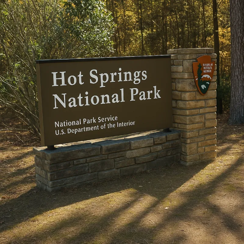 hot springs national park sign arkansas
