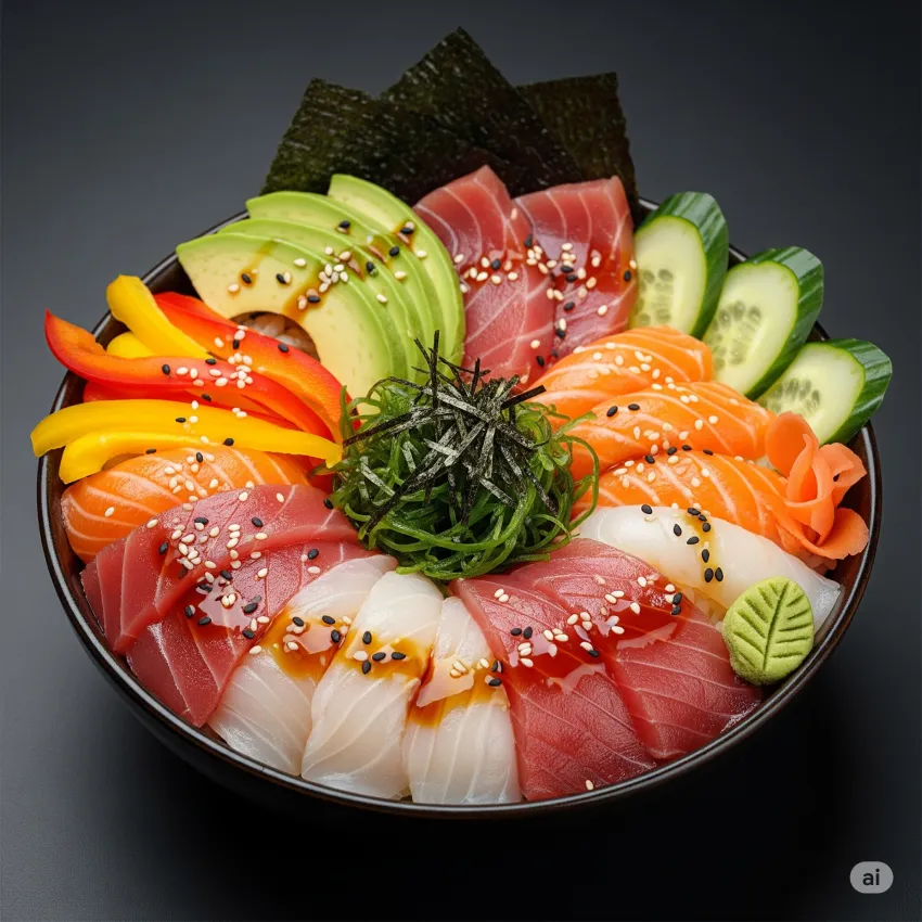 Japanese sushi platter with California rolls, fresh fish, and vegetarian options, perfect as a bridal shower brunch finger food or healthy appetizer.