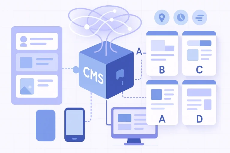 Headless CMS and AI build many landing page versions.