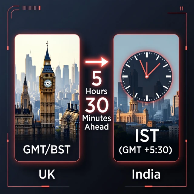 UK and India Time Difference – Live Clock &amp; Meeting Time