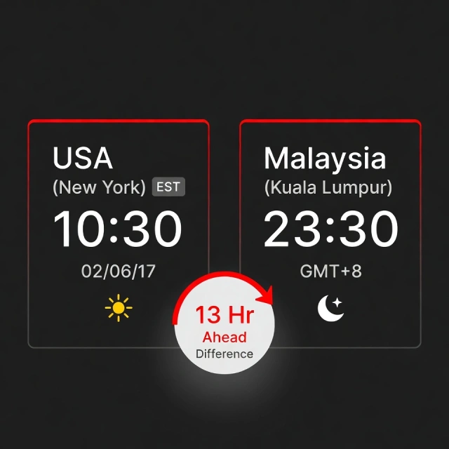 US and Malaysia Time Difference (New York vs Kuala Lumpur)