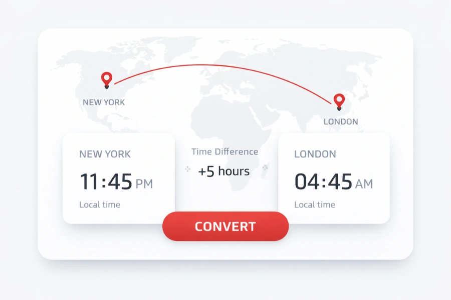 Country to Country Time Difference Converter