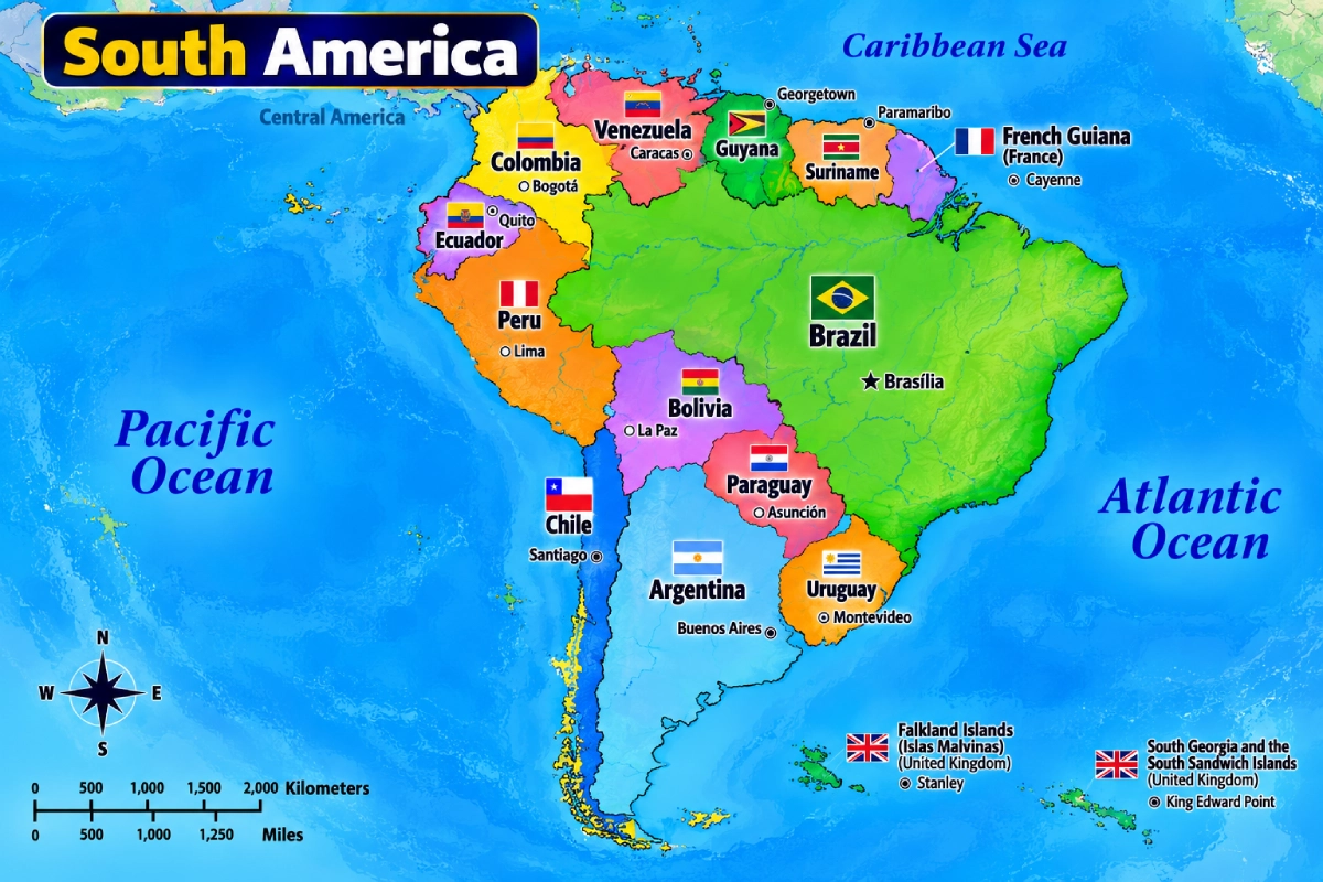 Map of South America