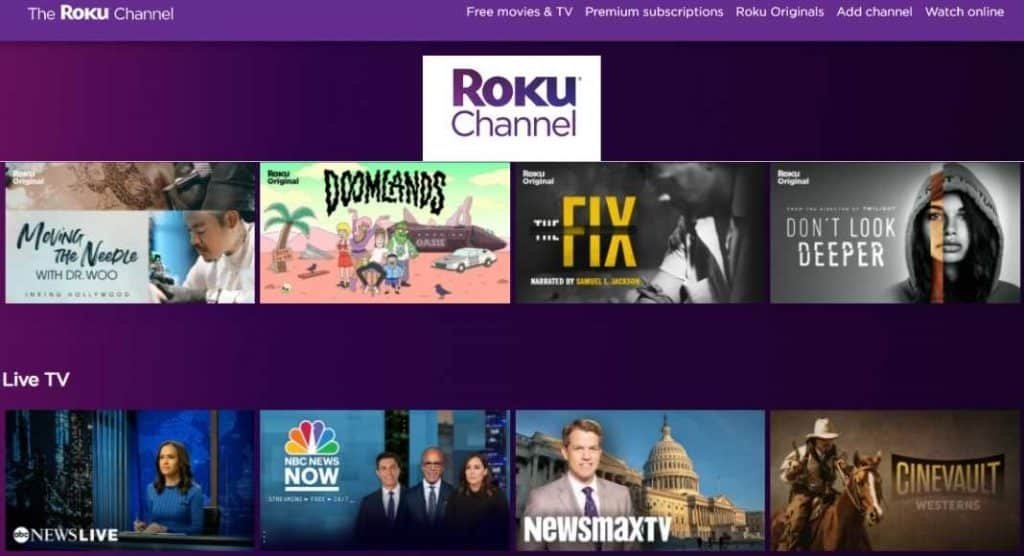 The Roku Channel- free movies online